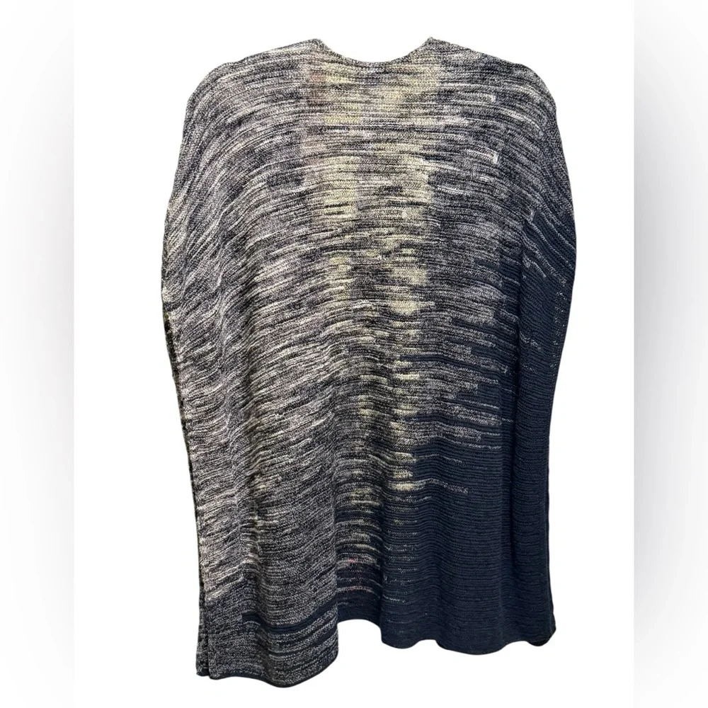 Pure Jill Open Front Sweater Poncho Size XS/S Blue Gray Short Sleeves Cotton‎